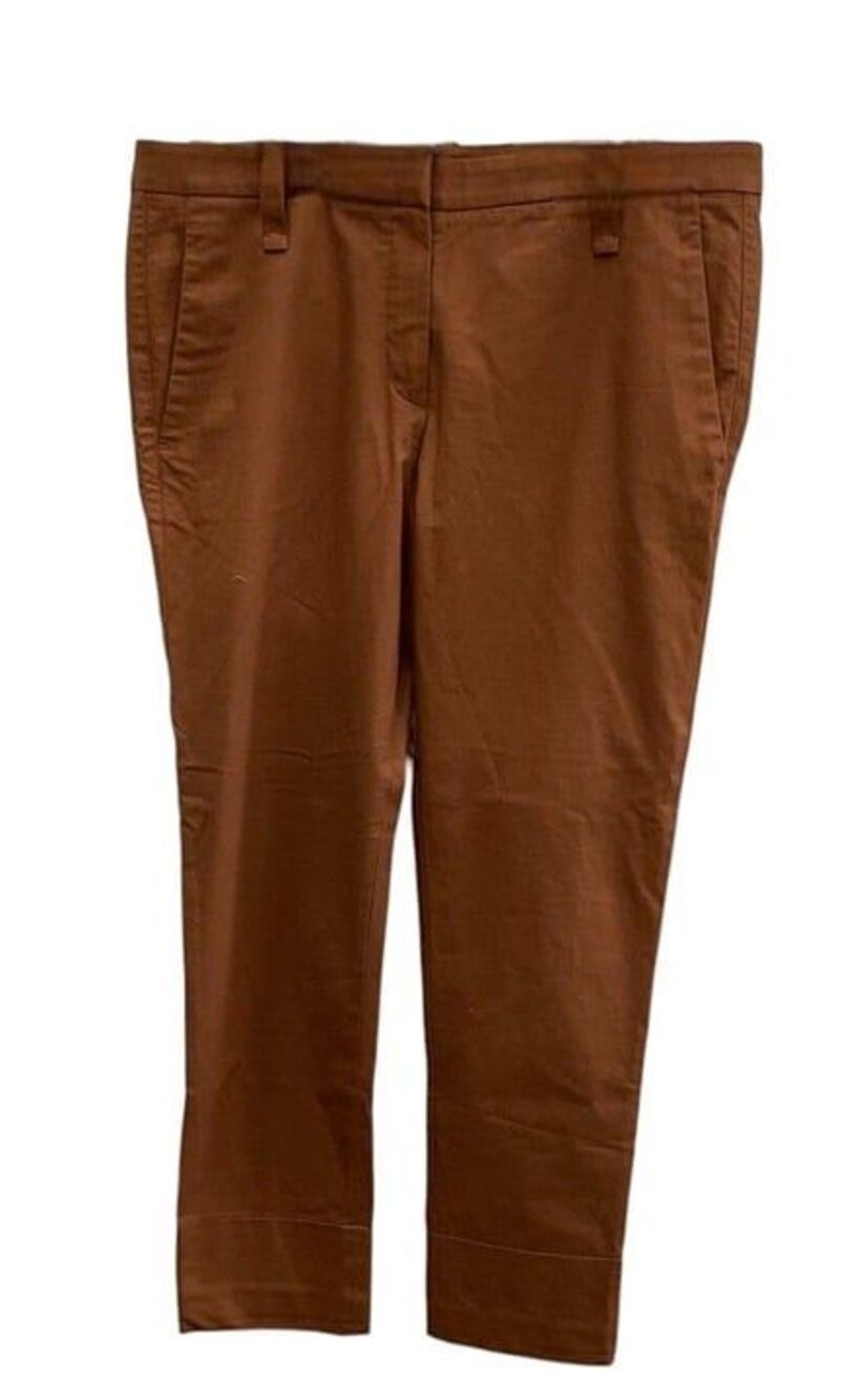 Brunello Cucinelli Open Box Unworn Brown Cotton Trousers 28" Size 12 US XXL